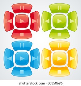 Beautiful glossy buttons.