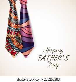 Beautiful glossy floral design decorated neckties for Happy Father's Day celebration. 