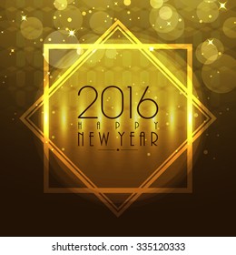 Beautiful glossy greeting card design for Happy New Year 2016 celebration.