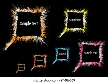 Beautiful glossy grunge bubble speech and label collection. Vector illustration.