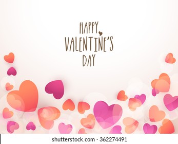 Beautiful glossy hearts decorated background for Happy Valentine's Day celebration.