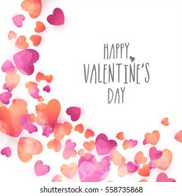 Beautiful glossy hearts decorated glossy background for Happy Valentine's Day celebration.
