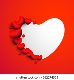 Beautiful glossy hearts decorated greeting card design with space for Happy Valentine's Day celebration.