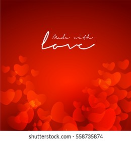 Beautiful glossy red hearts decorated greeting card design for Happy Valentine's Day celebration.