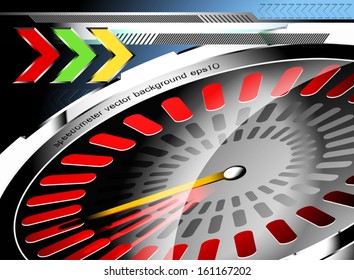 Beautiful glossy speedometer vector abstract background