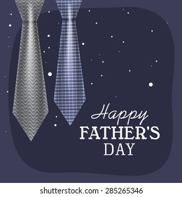Beautiful glossy ties on stylish blue background for Happy Father's Day celebration.
