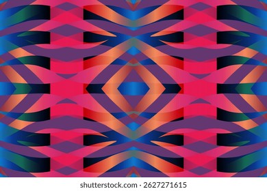 Mooie gloed kleur caleidoscoop gradiënt bloemlijn kunst patroon behang van de Indonesische traditionele abstracte batik etnische dajak ornament voor commerciële advertenties	