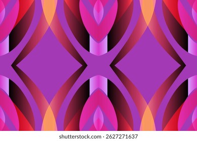 Beautiful glow colour caleidoscope gradient flower line art pattern wallpaper of indonesian traditional abstract batik ethnic dayak ornament for commercial ads	