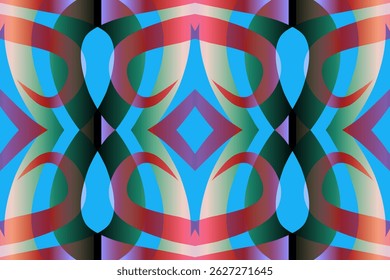Mooie gloed kleur caleidoscoop gradiënt bloemlijn kunst patroon behang van de Indonesische traditionele abstracte batik etnische dajak ornament voor commerciële advertenties	