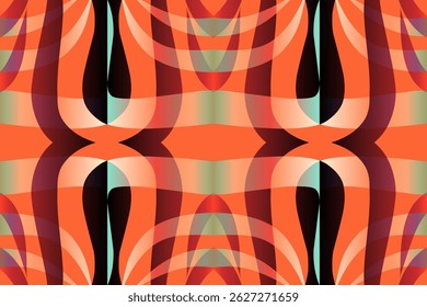 Beautiful glow colour caleidoscope gradient flower line art pattern wallpaper of indonesian traditional abstract batik ethnic dayak ornament for commercial ads	