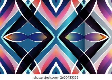 Mooie gloed kleur caleidoscoop gradiënt bloemlijn kunst patroon behang van de Indonesische traditionele abstracte batik etnische dajak ornament voor commerciële advertenties	