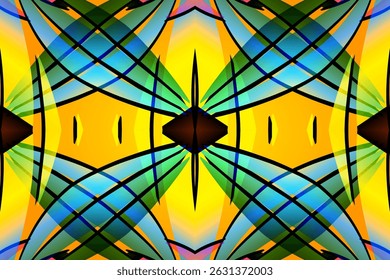 Beautiful glow colour caleidoscope gradient flower line art pattern wallpaper of indonesian traditional abstract batik ethnic dayak ornament for commercial ads