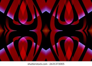 Beautiful glow colour caleidoscope gradient flower line art pattern wallpaper of indonesian traditional abstract batik ethnic dayak ornament for commercial ads