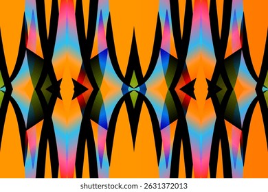 Mooie gloed kleur caleidoscoop gradiënt bloemlijn kunst patroon behang van de Indonesische traditionele abstracte batik etnische dajak ornament voor commerciële advertenties