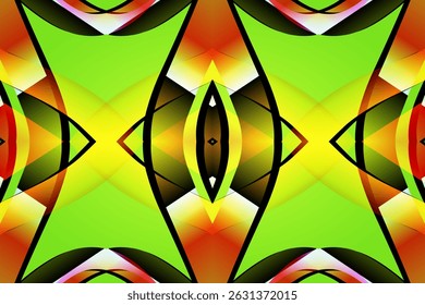 Beautiful glow colour caleidoscope gradient flower line art pattern wallpaper of indonesian traditional abstract batik ethnic dayak ornament for commercial ads