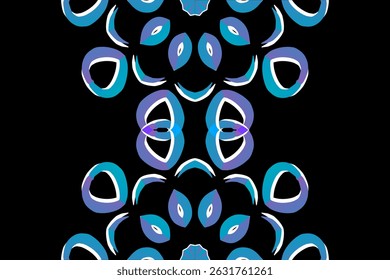 Beautiful glow colour caleidoscope gradient flower line art pattern wallpaper of indonesian traditional abstract batik ethnic dayak ornament for commercial ads	