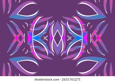 Beautiful glow colour caleidoscope gradient flower line art pattern wallpaper of indonesian traditional abstract batik ethnic dayak ornament for commercial ads	