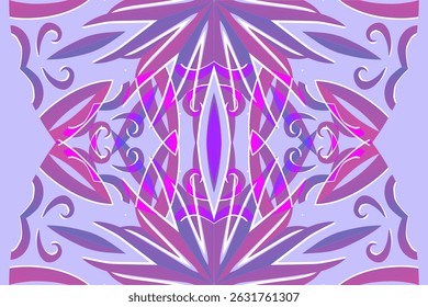 Mooie gloed kleur caleidoscoop gradiënt bloemlijn kunst patroon behang van de Indonesische traditionele abstracte batik etnische dajak ornament voor commerciële advertenties	