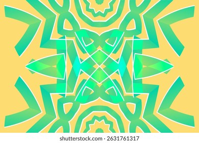 Beautiful glow colour caleidoscope gradient flower line art pattern wallpaper of indonesian traditional abstract batik ethnic dayak ornament for commercial ads	