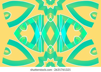 Beautiful glow colour caleidoscope gradient flower line art pattern wallpaper of indonesian traditional abstract batik ethnic dayak ornament for commercial ads	