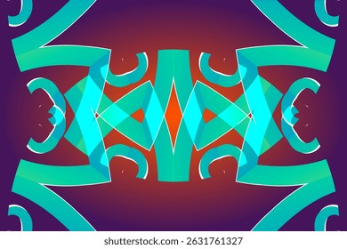 Mooie gloed kleur caleidoscoop gradiënt bloemlijn kunst patroon behang van de Indonesische traditionele abstracte batik etnische dajak ornament voor commerciële advertenties	