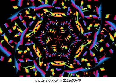 Schöne farbige Farbverlauf-Blumenmuster-Kunstmuster-Wallpaper für indonesische traditionelle abstrakte Batik ethnische Dayak-Ornament für kommerzielle Werbung