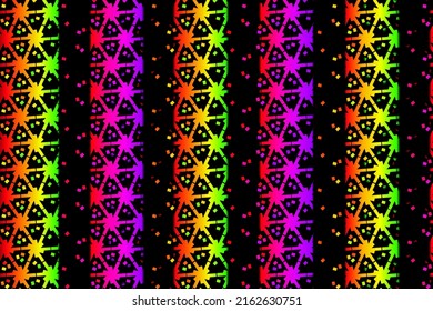Beautiful glow colour gradient flower line art pattern wallpaper of indonesian traditional abstract batik  ethnic dayak ornament for commercial  ads