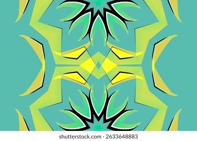 Beautiful glow colour gradient flower line art pattern wallpaper of indonesian traditional abstract batik ethnic dayak ornament for commercial ads	