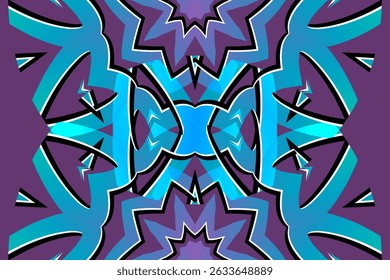 Hermoso gradiente de color brillante línea de flores patrón de arte Fondo de pantalla de adorno de batik étnico dayak abstracto tradicional indonesio para anuncios comerciales	