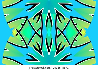 Beautiful glow colour gradient flower line art pattern wallpaper of indonesian traditional abstract batik ethnic dayak ornament for commercial ads	