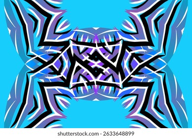 Beautiful glow colour gradient flower line art pattern wallpaper of indonesian traditional abstract batik ethnic dayak ornament for commercial ads	