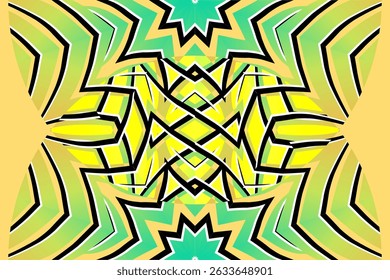 Beautiful glow colour gradient flower line art pattern wallpaper of indonesian traditional abstract batik ethnic dayak ornament for commercial ads	