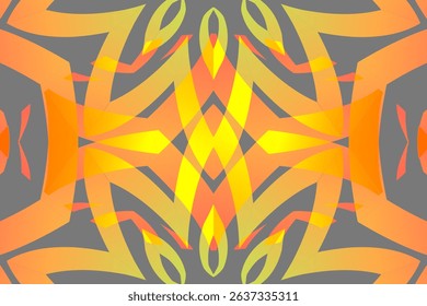 Beautiful glow colour gradient flower line art pattern wallpaper of indonesian traditional abstract batik ethnic dayak ornament for commercial ads	