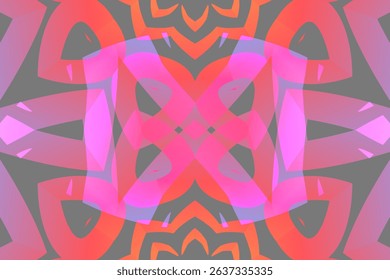 Beautiful glow colour gradient flower line art pattern wallpaper of indonesian traditional abstract batik ethnic dayak ornament for commercial ads	