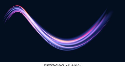 Beautiful glow flare and spark. Red blue special effect, speed police line. Magic of moving fast motion laser beams, horizontal light rays. Abstract neon color glowing lines background. Vector