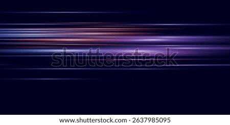 Beautiful glow flare and spark. Red blue special effect, speed police line. Magic of moving fast motion laser beams, horizontal light rays. Abstract neon color glowing lines background. Vector