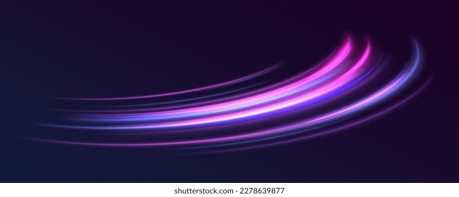 Hermoso resplandor claro y chispa. Efecto especial azul rojo, línea de policía rápida. Magia de mover líneas rápidas. Vigas láser, rayos de luz horizontales. Efecto de movimiento de partículas. Vector	