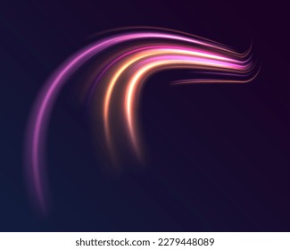 Beautiful glow light flare and spark. Red blue special effect, speed police line. Magic of moving fast lines. Laser beams, horizontal light rays. Particle motion effect. Vector	