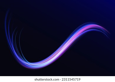 Beautiful glow light flare and spark. Red blue special effect, speed police line. Magic of moving fast lines. Laser beams, horizontal light rays. Particle motion effect. Vector 