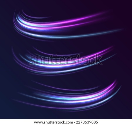 Beautiful glow light flare and spark. Red blue special effect, speed police line. Magic of moving fast lines. Laser beams, horizontal light rays. Particle motion effect. Vector	