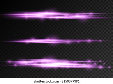 Beautiful glow glow and spark. Red and blue special effect. Laser beams, horizontal light rays. Particle motion effect. Magic of moving fast lines. Glowing abstract glittering police line. Vector.