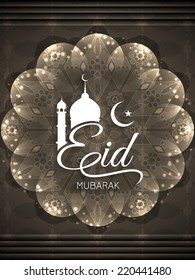 Beautiful glowing background design for Islamic festival Eid. vector illustration