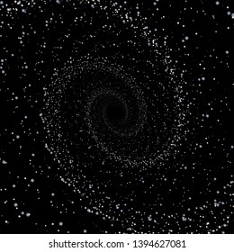 Beautiful Glowing glitter Vector Andromeda Galaxy on black background 