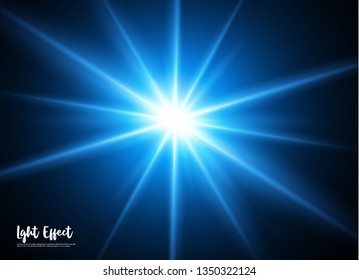 A beautiful glowing light explodes on a black background. Glittering magic dust particles. Bright Star. The transparent shining sun, bright flash. In the center of a bright flash. for advertising.