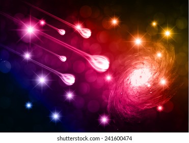 Beautiful Glowing Vector Galaxy.