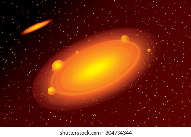 Beautiful Glowing Vector Galaxy