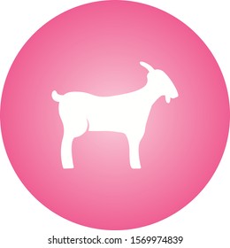 Beautiful Goat Glyph Vector Icon