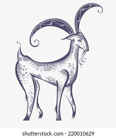 Beautiful goat. Graphic illustration.