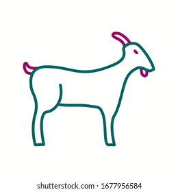 Beautiful Goat Line Vector Icon