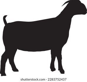 A Beautiful Goat Silhouette Art Vector